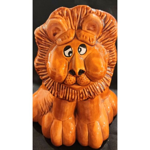 RARE Vintage Ceramic Lion Planter Vase Figurine 8" Kitsch Animal Eclectic - Picture 8 of 12